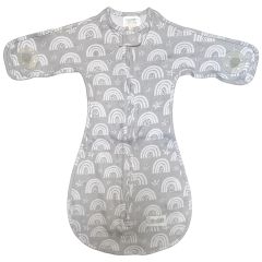 Soothie Sack® | Baby Sleeping Sack with 2 built in Pacifiers -  Gray Rainbow