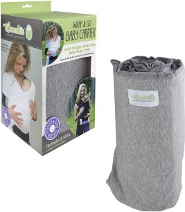 Wrap & Go Heather Gray | Baby Carrier Wrap Sling in heather fabrics - Woombie