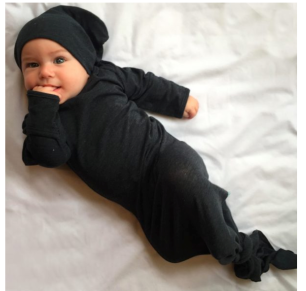 Tie the Knot Resizable Gowns + soft Beanie Hat - Charcoal