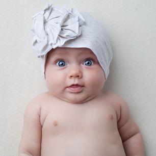 White - Eco Cotton Flower Baby Hats - Woombie