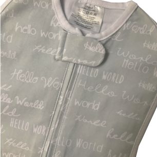 Lightweight and breathable Swaddle Hello World Gray