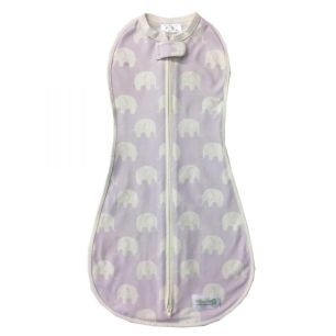 Original Woombie - Cute Baby Onesie | Medium Swaddle - Muted Violet Elephant