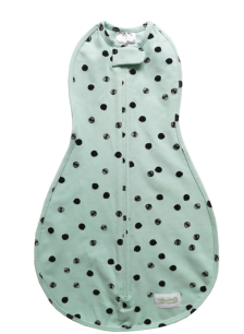 Original Lightweight & breathable Swaddle Mint/Black Polka Dot