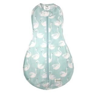 Woombie - Blue/White Swan Swaddle | Ergo Cocoon Baby Sleeper